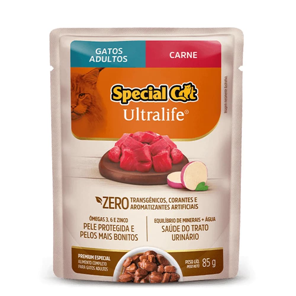 Sachê Special Cat Ultralife Gatos Adultos Carne 85g