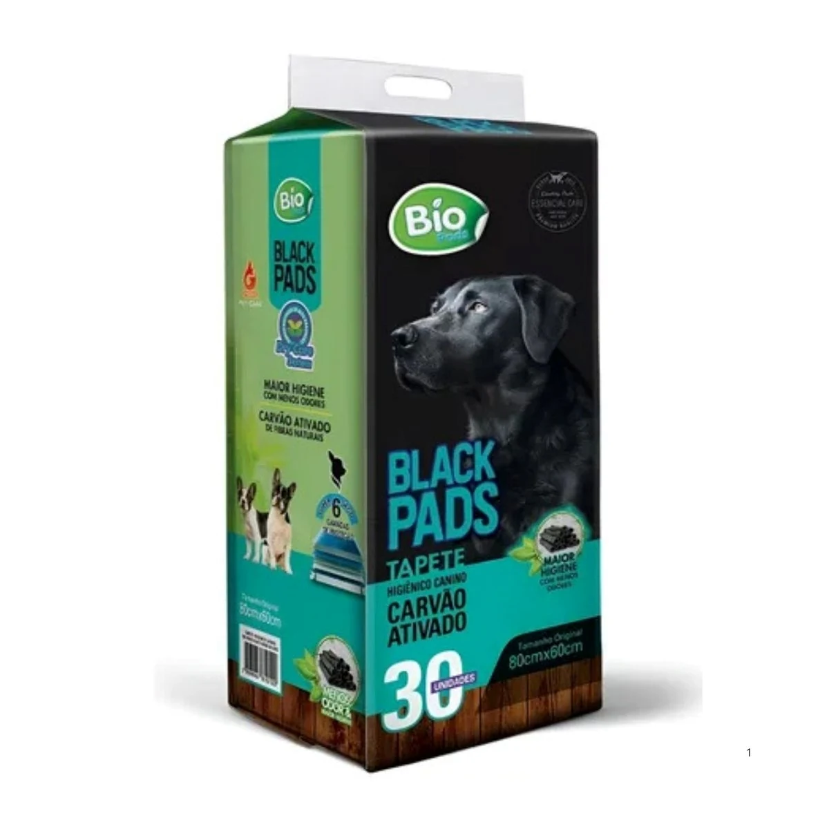 Tapete Higiênico Black Pads 80 x 60 cm com 30 Unidades