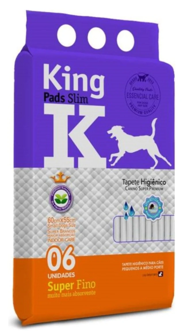 Tapete Higiênico King Pads Slim 60x55 com 6 Unidades