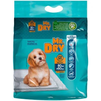 Tapete Higiênico Mr Dry 80 x 60 cm com 7 Unidades