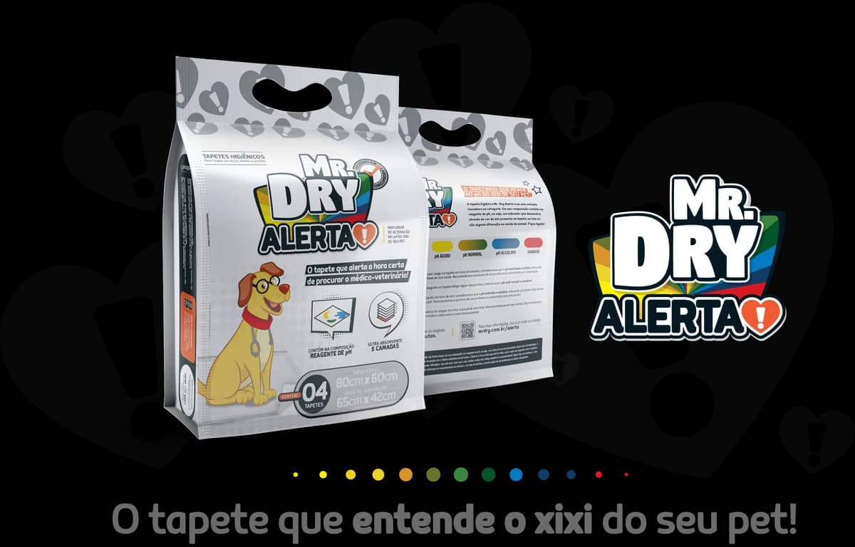 Tapete Higiênico Mr Dry Alerta 80x60cm 4 Unidades