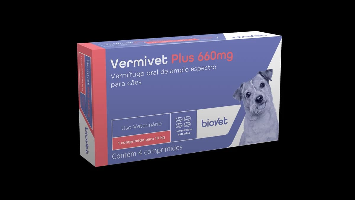 Vermivet Plus 660mg Vermífugo Cães 1 Comprimido